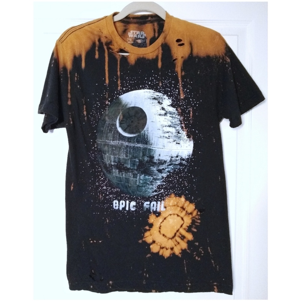 STAR WARS Tie Dye Bleached Shirt - Death Star